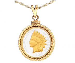 Indian “Princess” Penny Necklace – 24K Gold & Pure Silver Highlights
